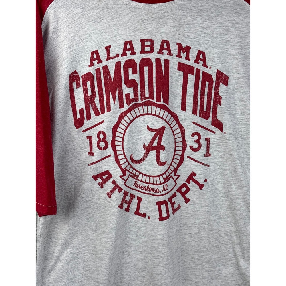 Alabama Crimson Tide‎ Raglan Tee Mens Medium Russell Athletic NCAA College Sport - Picture 3 of 8